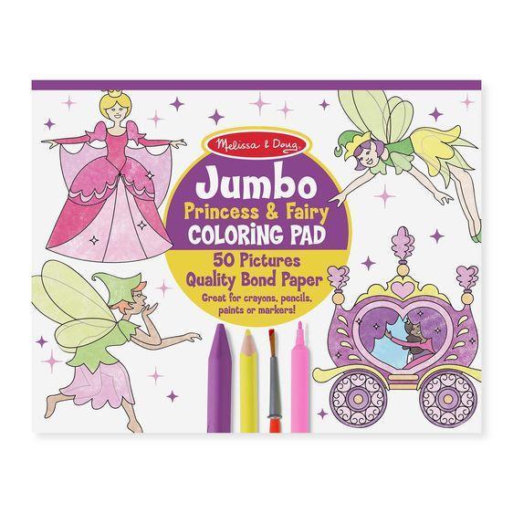 Melissa & Doug Jumbo 50-Page Kids' Coloring Pad - Princess & Fairy-MELISSA & DOUG-Little Giant Kidz