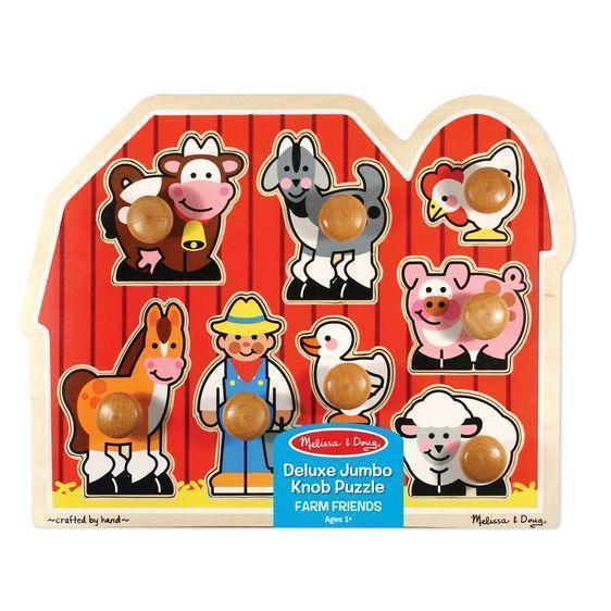 Melissa & Doug Jumbo Knob Puzzle - Large Farm Animals-MELISSA & DOUG-Little Giant Kidz