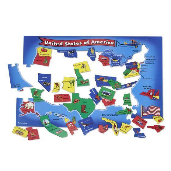 Melissa & Doug Melissa & Doug Floor Puzzle U.S.A. Map - 51 Pieces-MELISSA & DOUG-Little Giant Kidz