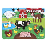 Melissa & Doug Peg Puzzle: Farm - 8 pieces-MELISSA & DOUG-Little Giant Kidz