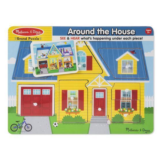 Melissa & Doug Sound Puzzle: Around the House - 8 Pieces-MELISSA & DOUG-Little Giant Kidz