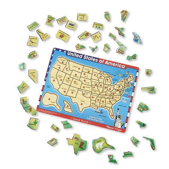 Melissa & Doug Sound Puzzle: United States of America - 40 Pieces-MELISSA & DOUG-Little Giant Kidz