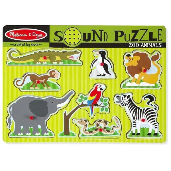 Melissa & Doug Sound Puzzle: Zoo Animals - 8 Pieces-MELISSA & DOUG-Little Giant Kidz