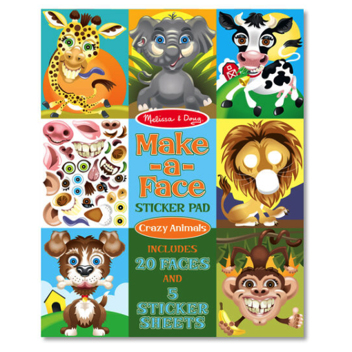 Melissa & Doug Sticker Pad Make-a-Face - Crazy Animals-MELISSA & DOUG-Little Giant Kidz