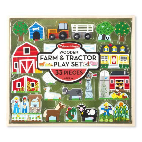Melissa & Doug Wooden Play Set Farm & Tractor-MELISSA & DOUG-Little Giant Kidz