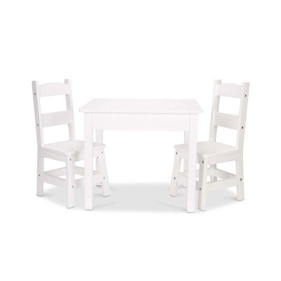Melissa & Doug Wooden Table & Chairs - White-MELISSA & DOUG-Little Giant Kidz
