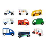 Melissa & Doug Wooden Town Vehicles - 9 Pieces-MELISSA & DOUG-Little Giant Kidz