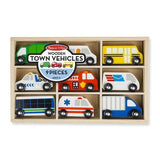 Melissa & Doug Wooden Town Vehicles - 9 Pieces-MELISSA & DOUG-Little Giant Kidz