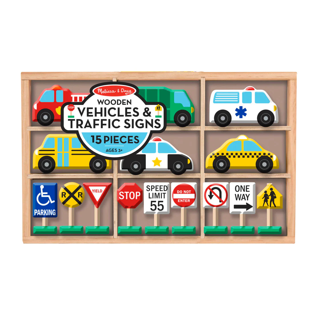 Melissa & Doug Wooden Vehicles & Traffic Signs-MELISSA & DOUG-Little Giant Kidz