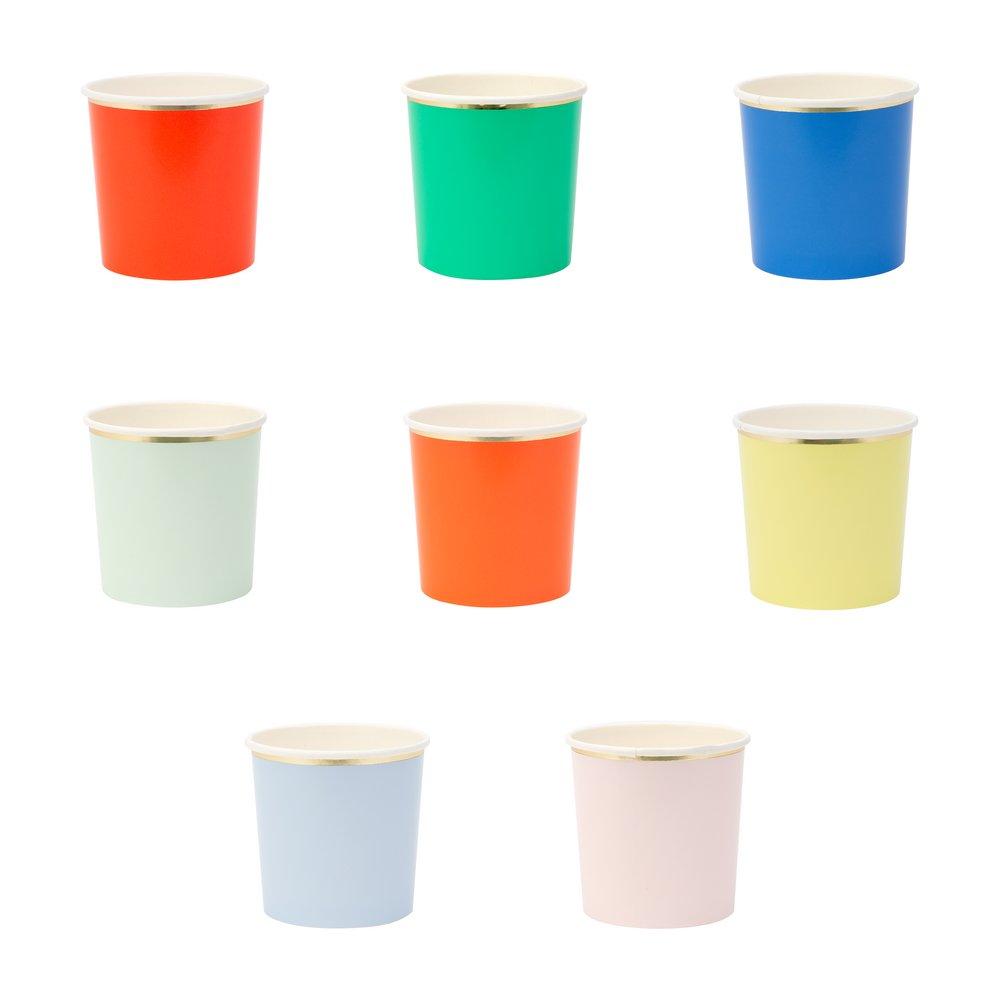 Meri Meri Party Palette Tumbler Cups (Set of 8)-Meri Meri-Little Giant Kidz