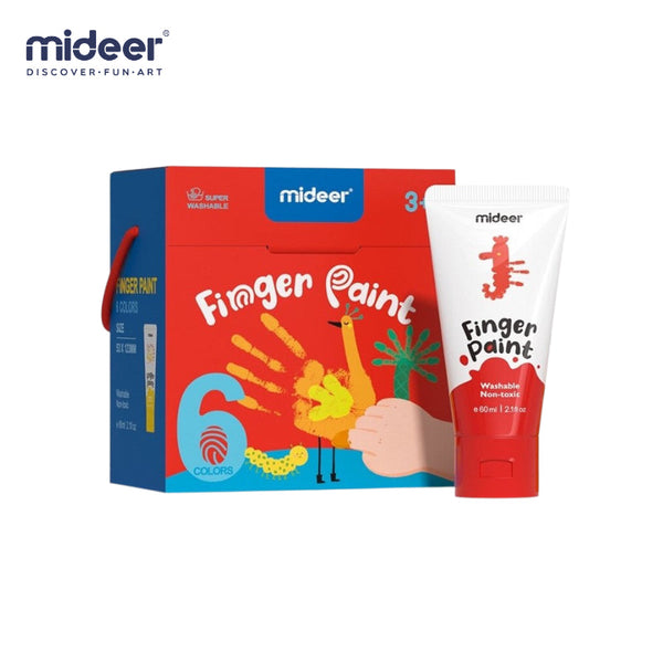 Mideer Super Washable Finger Paint - 6 Colors-Mideer-Little Giant Kidz