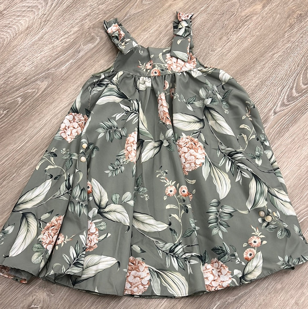 Milon Green Kiwi Floral Print Dress-MILON-Little Giant Kidz