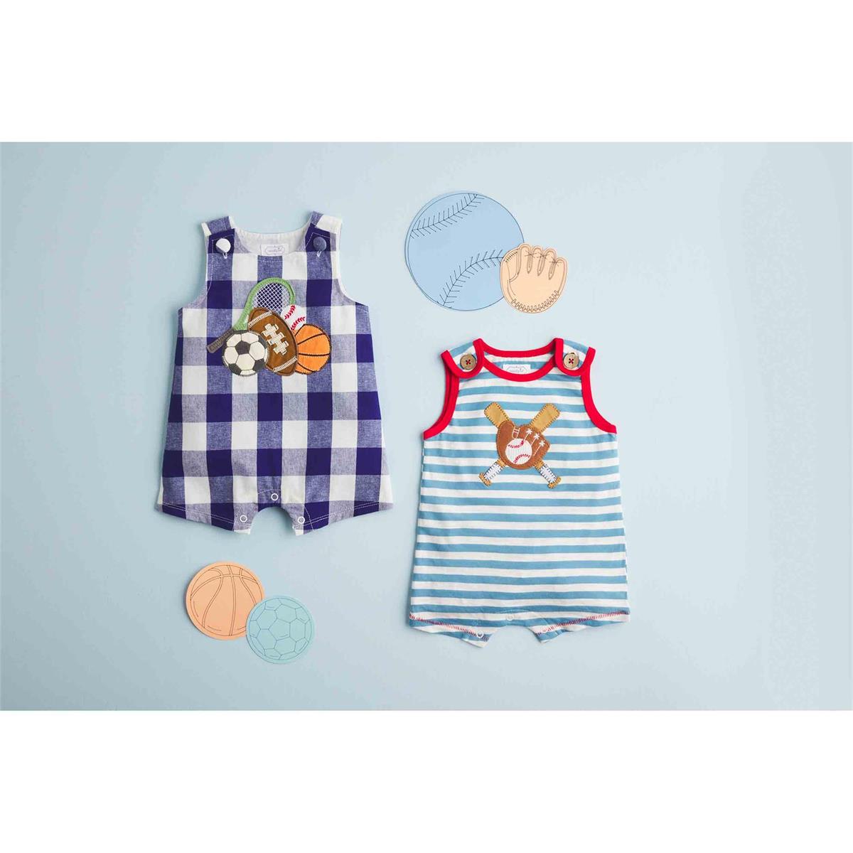 Mud Pie Cotton Slub Baseball Romper-MUD PIE-Little Giant Kidz