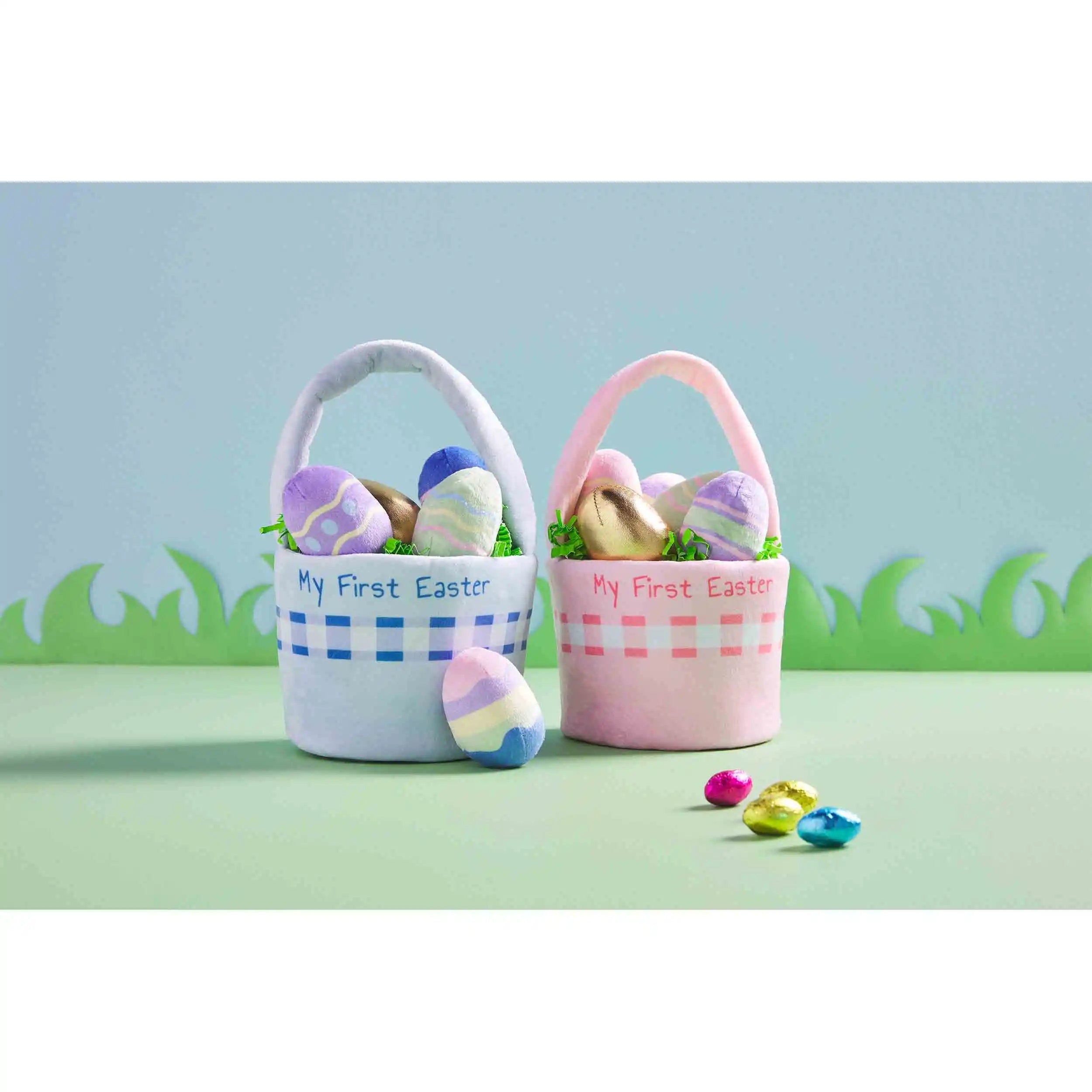 Mud Pie Easter Basket Plush Set-MUD PIE-Little Giant Kidz