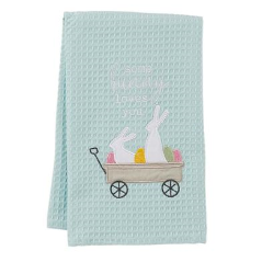 Mud Pie Easter Waffle Weave Embroidered Cotton Towel-MUD PIE-Little Giant Kidz