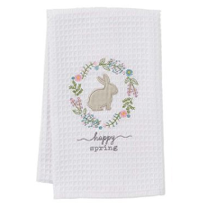 Mud Pie Easter Waffle Weave Embroidered Cotton Towel-MUD PIE-Little Giant Kidz