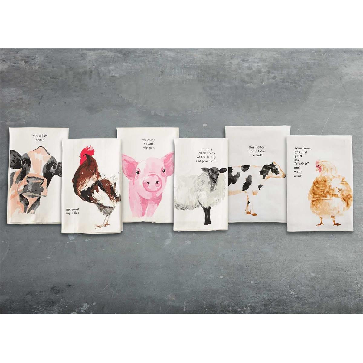 Mud Pie Cow Farm Dish Towel - Thumbnail 5
