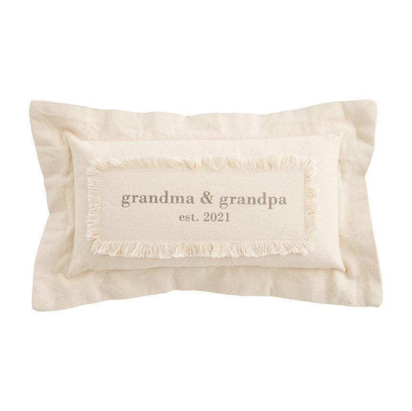 Mud Pie Grandparents Est. 2021 Canvas Pillow-MUD PIE-Little Giant Kidz