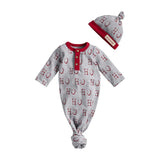Mud Pie HO HO HO Christmas Gown & Hat Set-MUD PIE-Little Giant Kidz