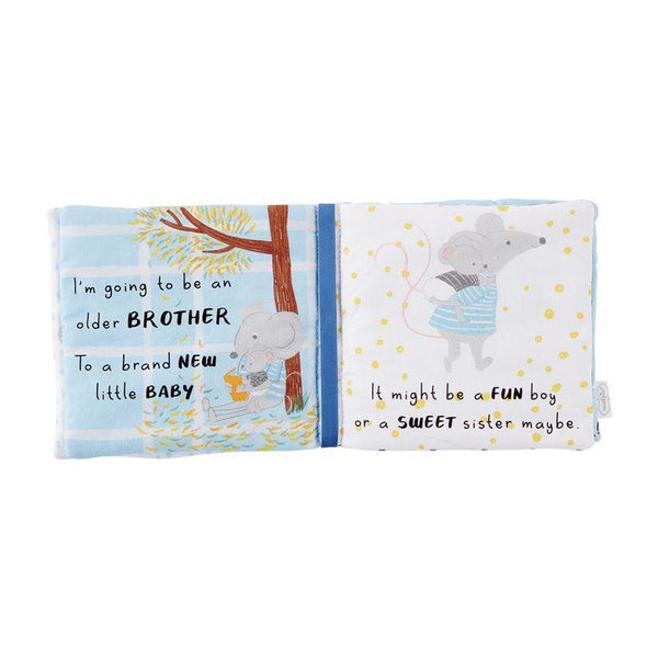 Mud Pie "I'm A Big Brother" Soft Printed Cotton Book & Pin-MUD PIE-Little Giant Kidz