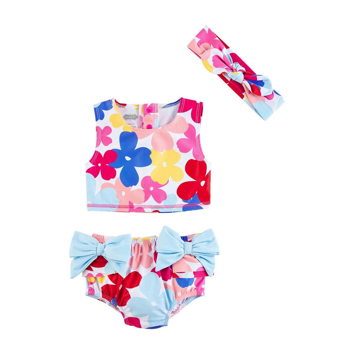 Mud Pie Multi-Floral Swimsuit & Headband Set-MUD PIE-Little Giant Kidz