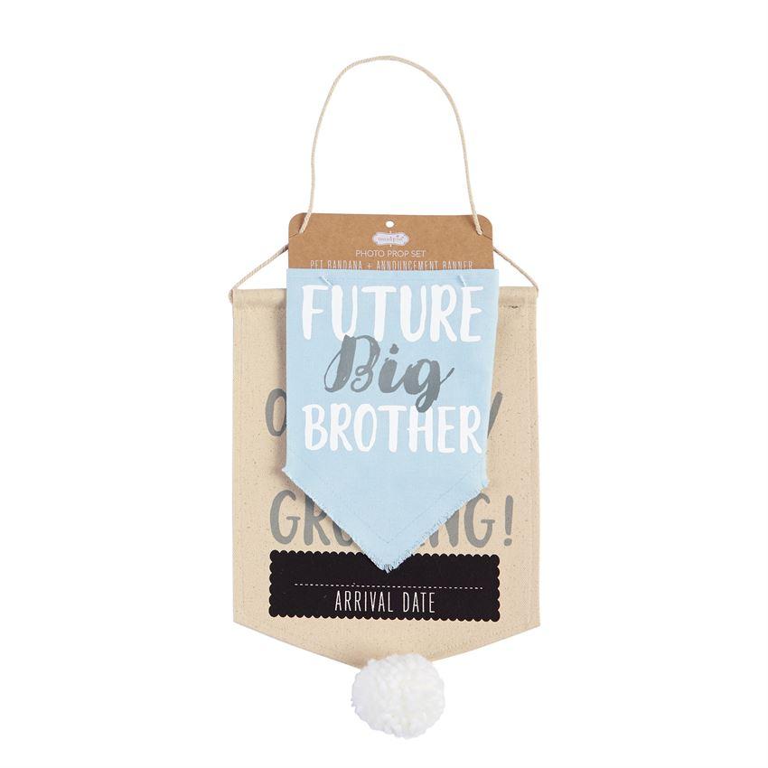 Mud Pie Pet Photo Prop Set "Our Family is Growing" Announcement - Blue-MUD PIE-Little Giant Kidz