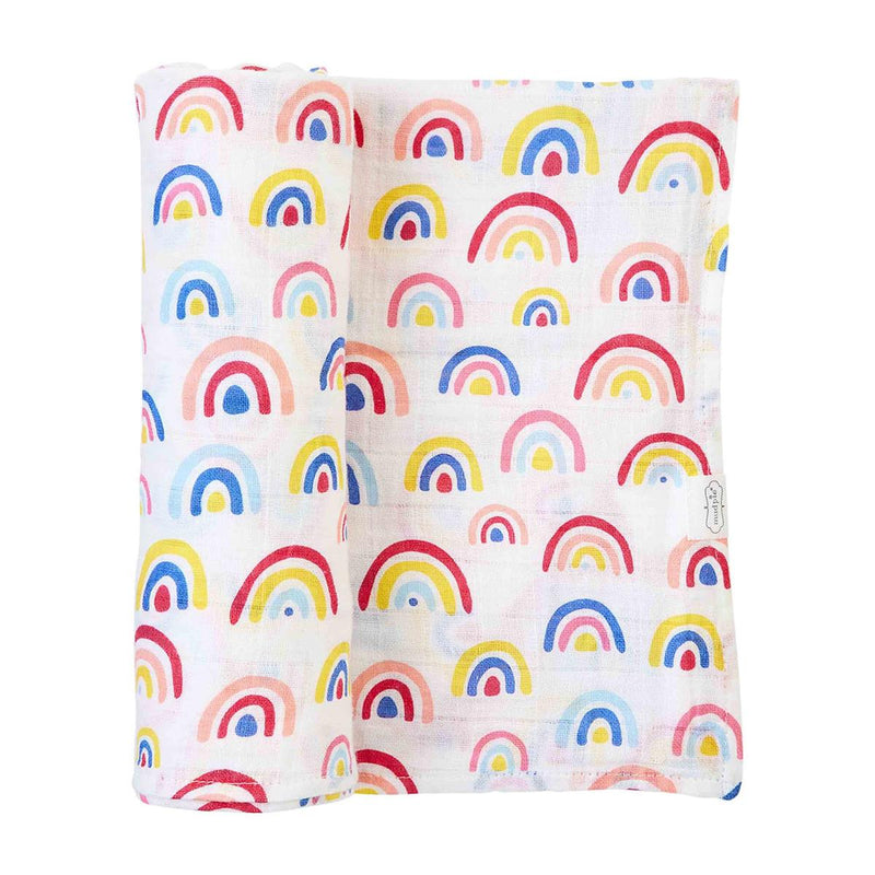 Mud Pie Rainbow Print Swaddle Blanket-MUD PIE-Little Giant Kidz