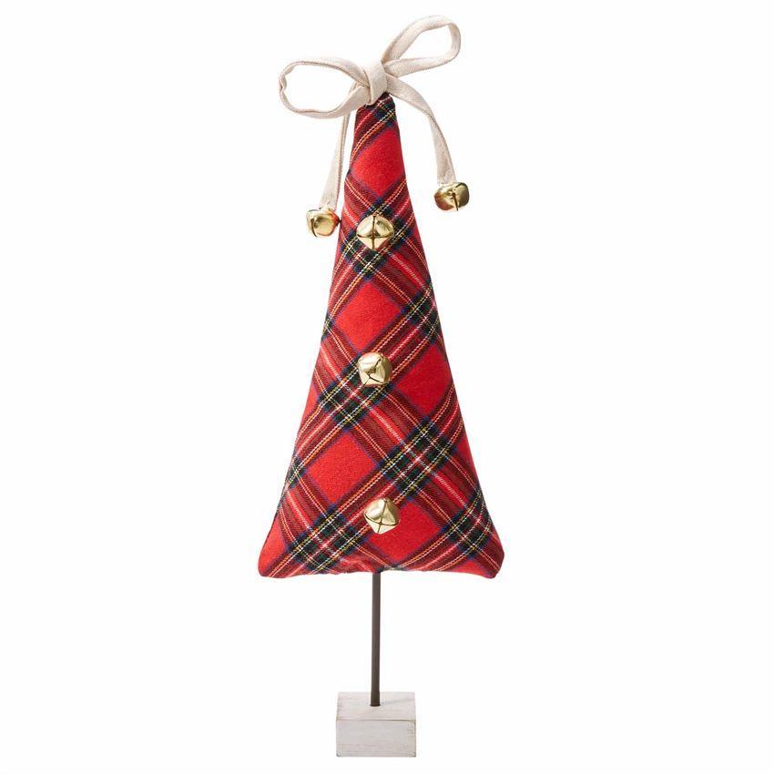 Mud Pie Tartan Jingle Bell Tree with Canvas Bow-MUD PIE-Little Giant Kidz