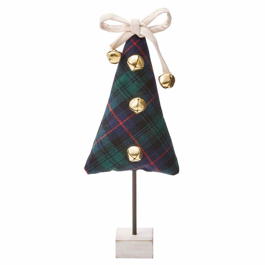 Mud Pie Tartan Jingle Bell Tree with Canvas Bow-MUD PIE-Little Giant Kidz