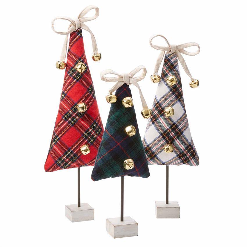 Mud Pie Tartan Jingle Bell Tree with Canvas Bow-MUD PIE-Little Giant Kidz