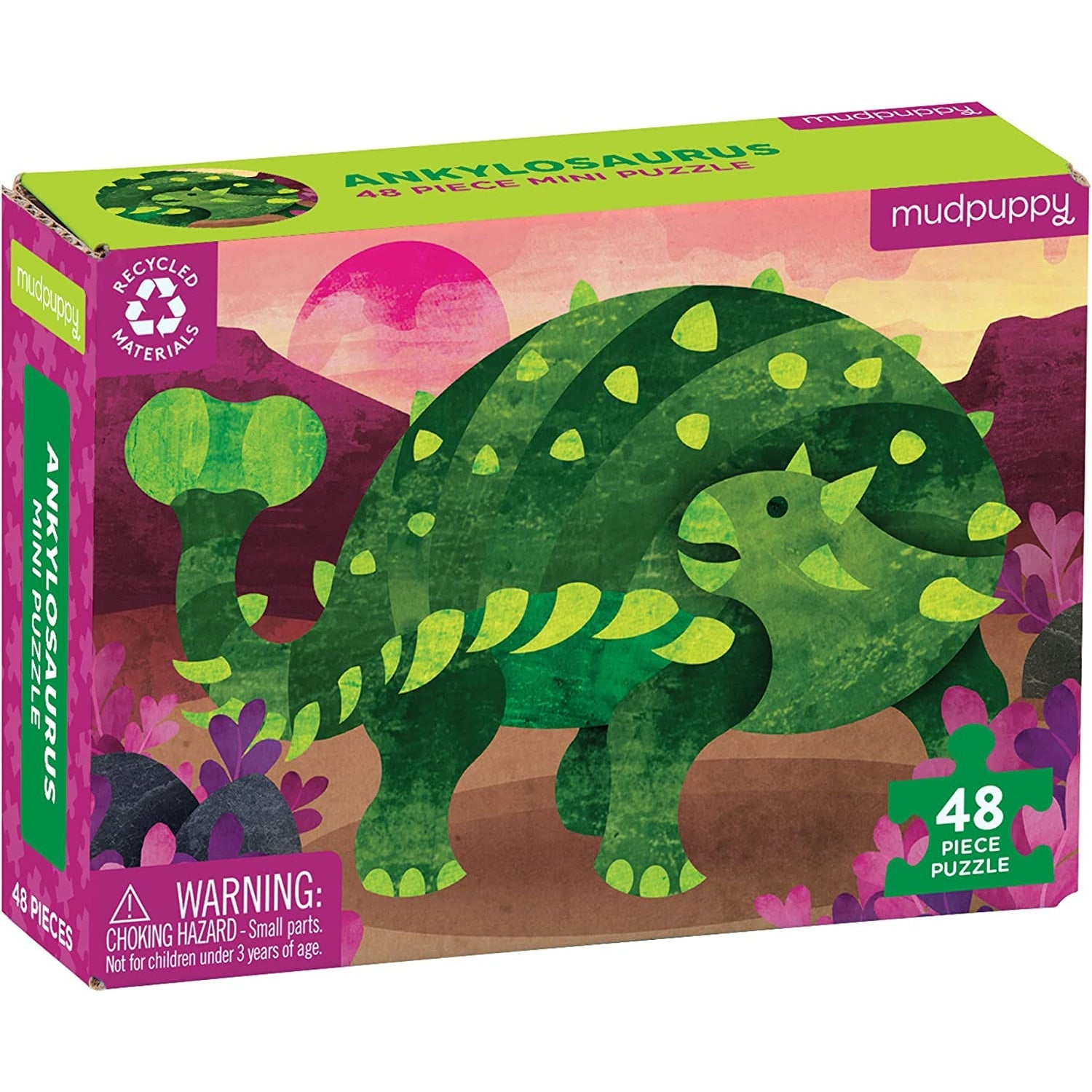Mudpuppy 48 Piece Mini Puzzle - Ankylosaurus-MUDPUPPY-Little Giant Kidz