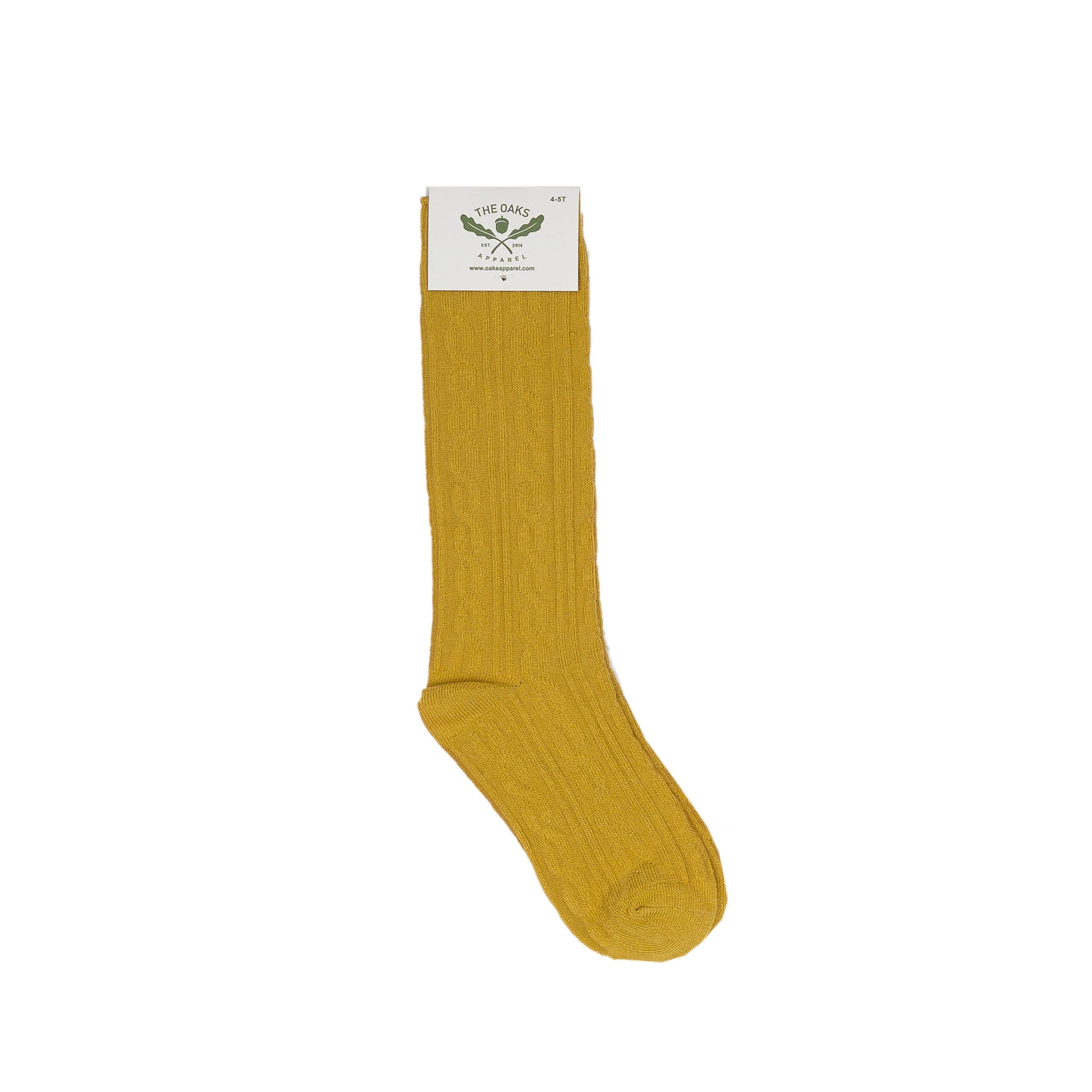 Oaks Apparel Braided Socks - Mustard-The Oaks Apparel-Little Giant Kidz