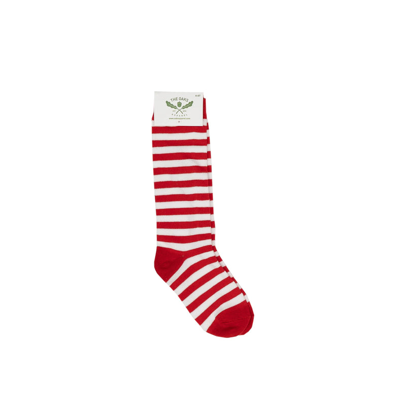 Oaks Apparel Socks - Red Striped-The Oaks Apparel-Little Giant Kidz