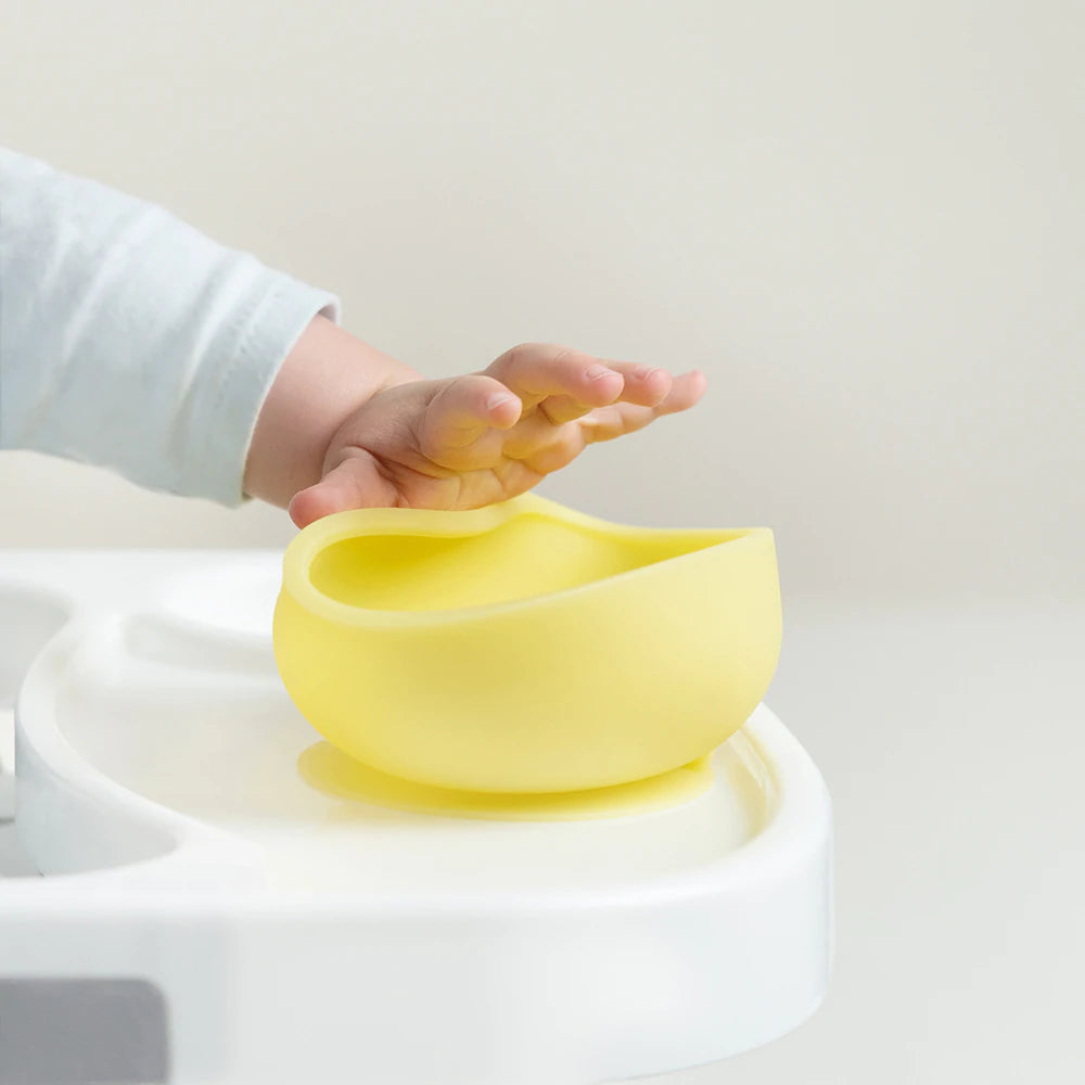 Ola Baby Silicone Suction Bowl with Lid - Lemon-OLA BABY-Little Giant Kidz