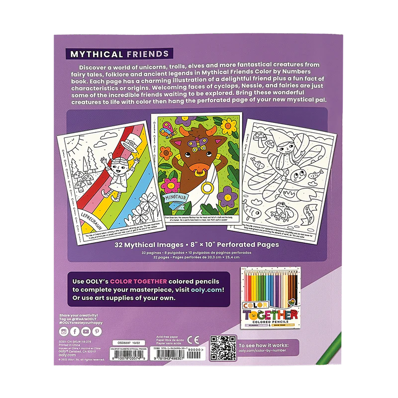Ooly Color By Numbers Coloring Book - Mythical Friends-OOLY-Little Giant Kidz