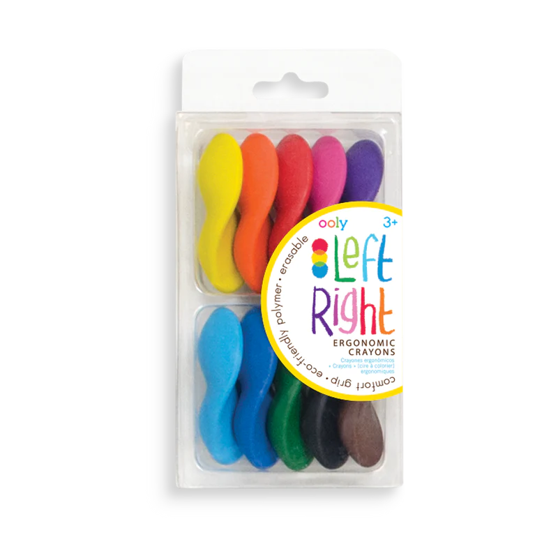 Ooly Left Right Ergonomic Crayons - Set of 10 Colors-OOLY-Little Giant Kidz