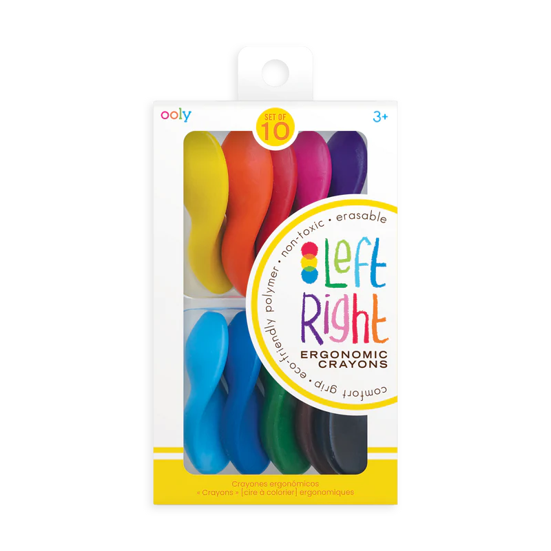Ooly Left Right Ergonomic Crayons - Set of 10 Colors-OOLY-Little Giant Kidz