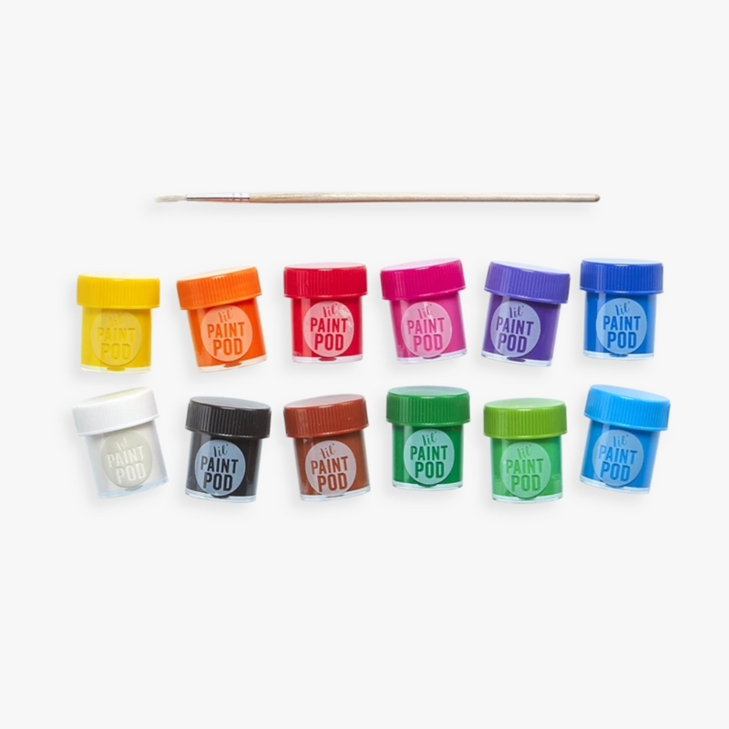 Ooly Lil’ Poster Paint Pods - Set of 12 Colors - Paintbrush Included-OOLY-Little Giant Kidz