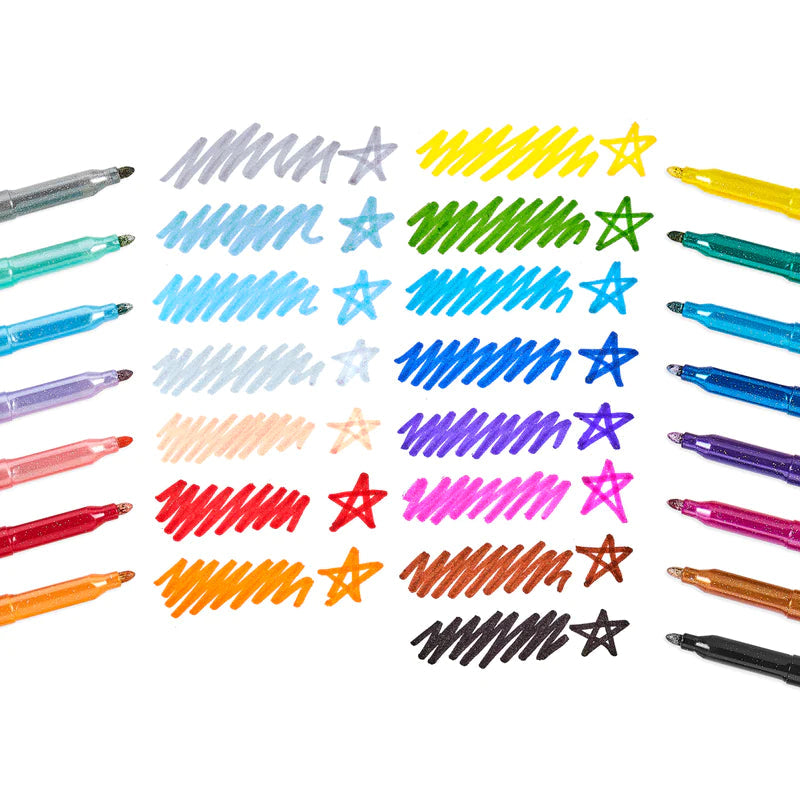 Ooly Rainbow Sparkle Glitter Markers - Set of 15 Colors-OOLY-Little Giant Kidz