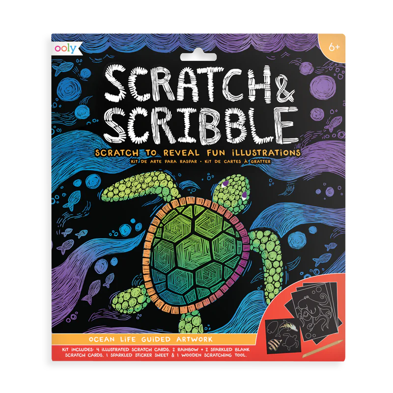 Ooly Scratch & Scribble Art Kit: Ocean Life - 10 Piece Set-OOLY-Little Giant Kidz