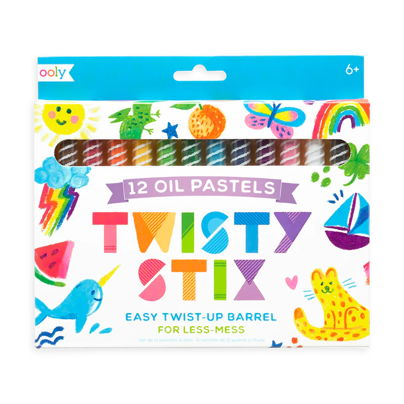 Ooly Twisty Stix Oil Pastels - Set of 12 Colors-OOLY-Little Giant Kidz