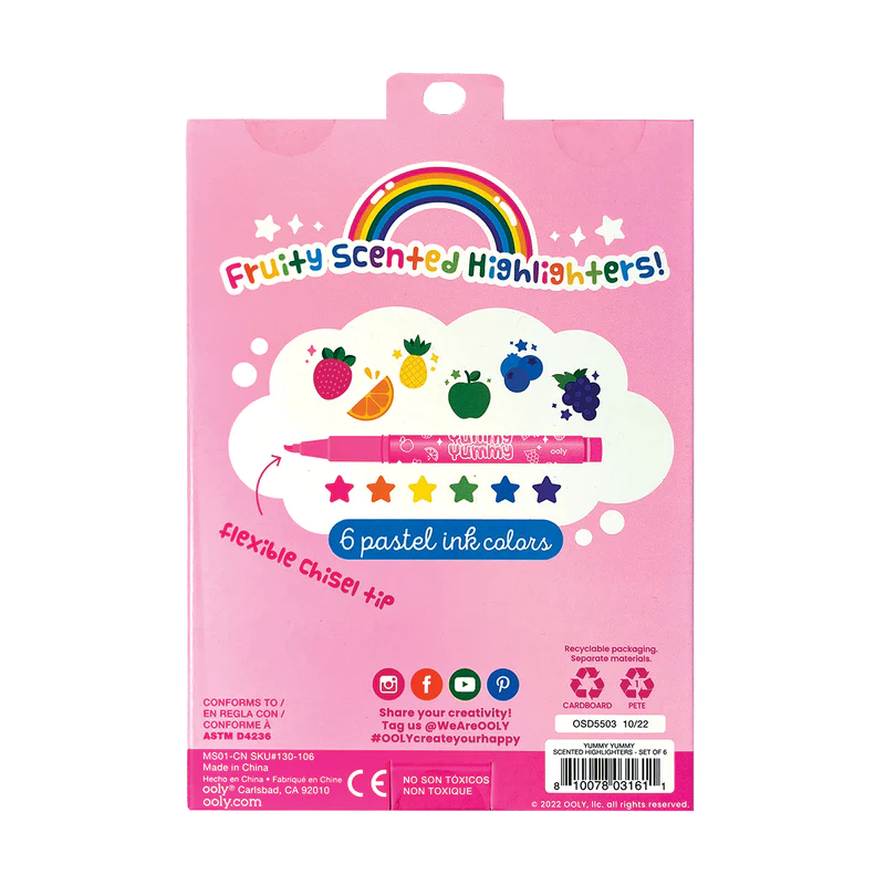 Ooly Yummy Yummy Fruit Scented Highlighters - Set of 6-OOLY-Little Giant Kidz