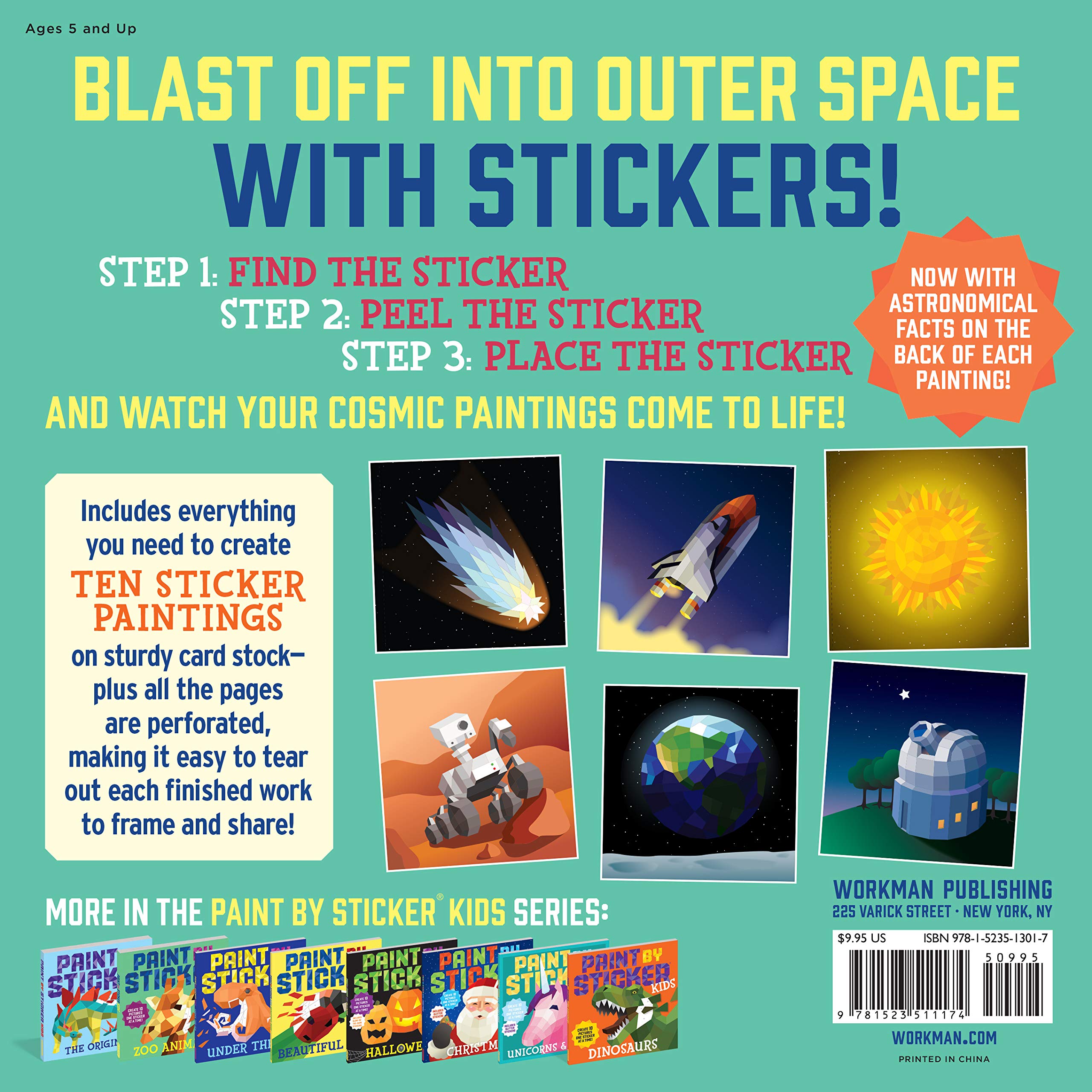 Paint by Sticker Kids: Outer Space (Paperback Book)-HACHETTE BOOK GROUP USA-Little Giant Kidz