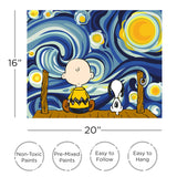Peanuts Starry Night Art by Numbers-NMR Distribution America-Little Giant Kidz