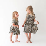 Posh Peanut Lana Leopard Short Sleeve Twirl Dress-Posh Peanut-Little Giant Kidz
