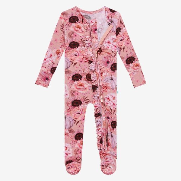 Posh Peanut Liliana Ruffled Footie Zippered One Piece-POSH PEANUT-Little Giant Kidz