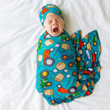 Posh Peanut Roberts Infant Swaddle and Beanie Set-POSH PEANUT-Little Giant Kidz