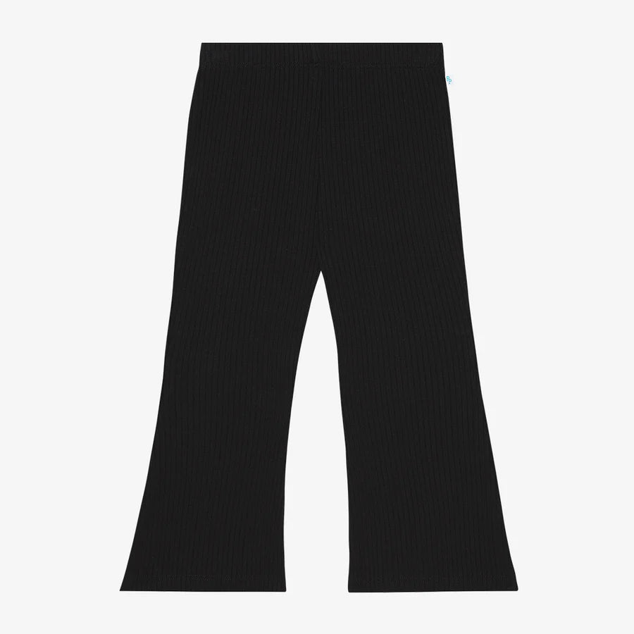 Posh Peanut Solid Ribbed Bell Bottoms - Black-POSH PEANUT-Little Giant Kidz