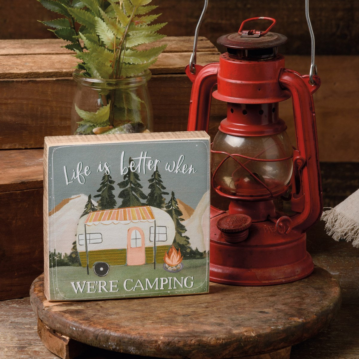 Primitives By Kathy Block Sign - Life Is Better When We're Camping-Primitives by Kathy-Little Giant Kidz