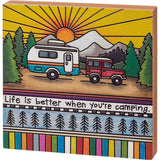 Primitives By Kathy Block Sign - Life Is Better When You're Camping-Primitives by Kathy-Little Giant Kidz